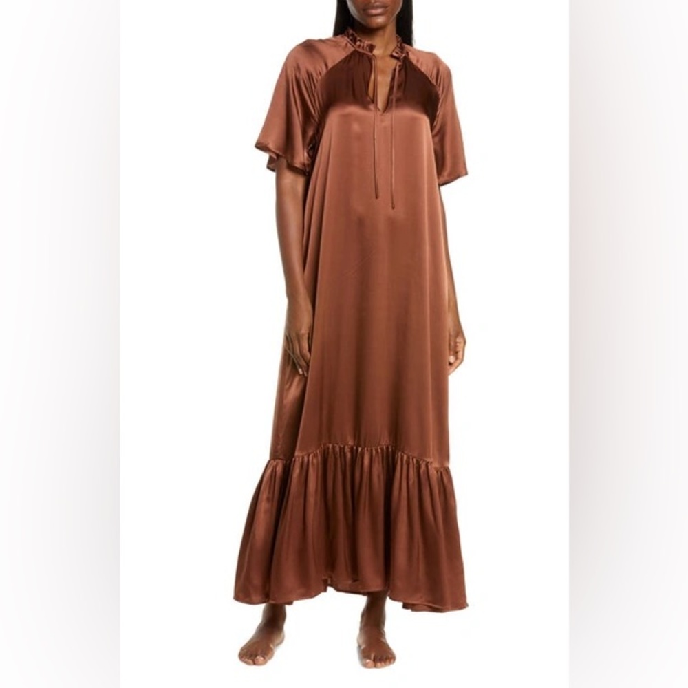 Nordstrom Romantic Tiered Washable Silk Gown